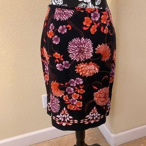 Vintage Casual Corner Embellished Floral Print skirt